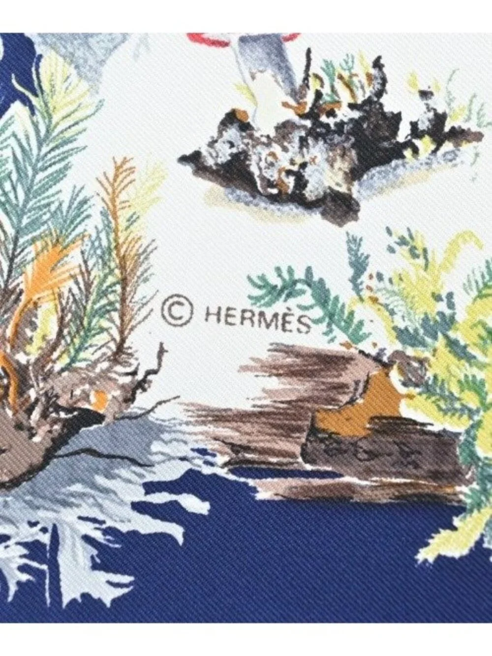 Hermes Bandana Scarf Navy